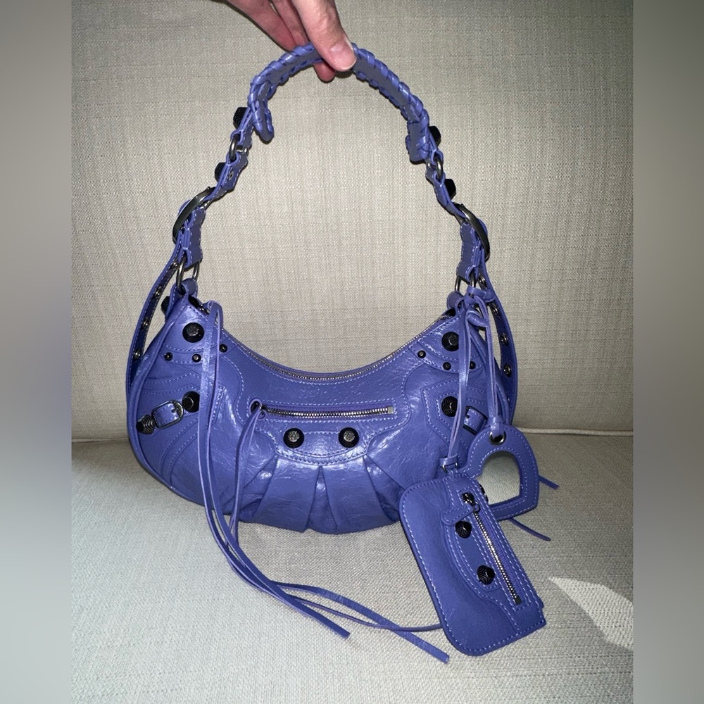 NWT Authentic Balenciaga Le Cagole Small Shoulder Leather Bag Mauve